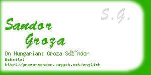 sandor groza business card